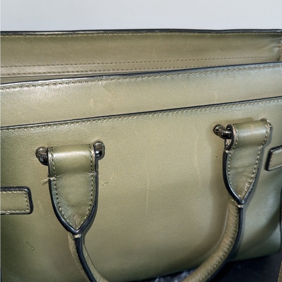 COACH Swagger 27 Handbag Burnished Leather Dark Green Crossbody Bag AUTHENTIC - Picture 13 of 15